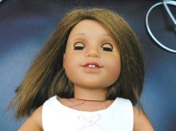 ag brunette white dress face a